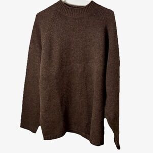 Woolrich Rollneck Sweater Brown 100% Lambs Wool Men XL Heritage Fisherman Earthy